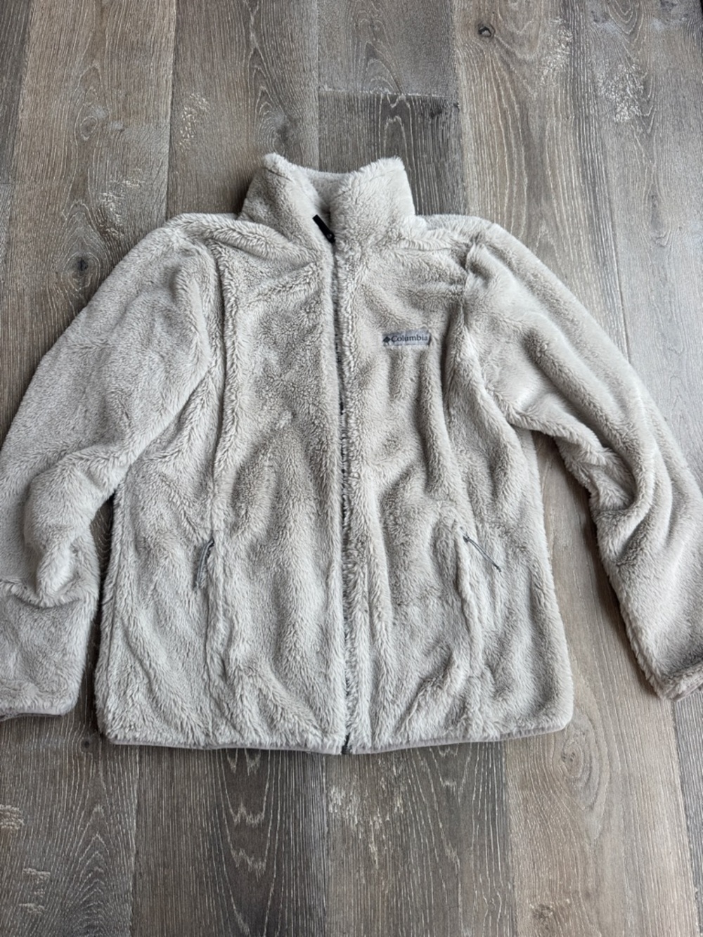 Columbia Plush Full-Zip Teddy Jacket in Light Taupe JH